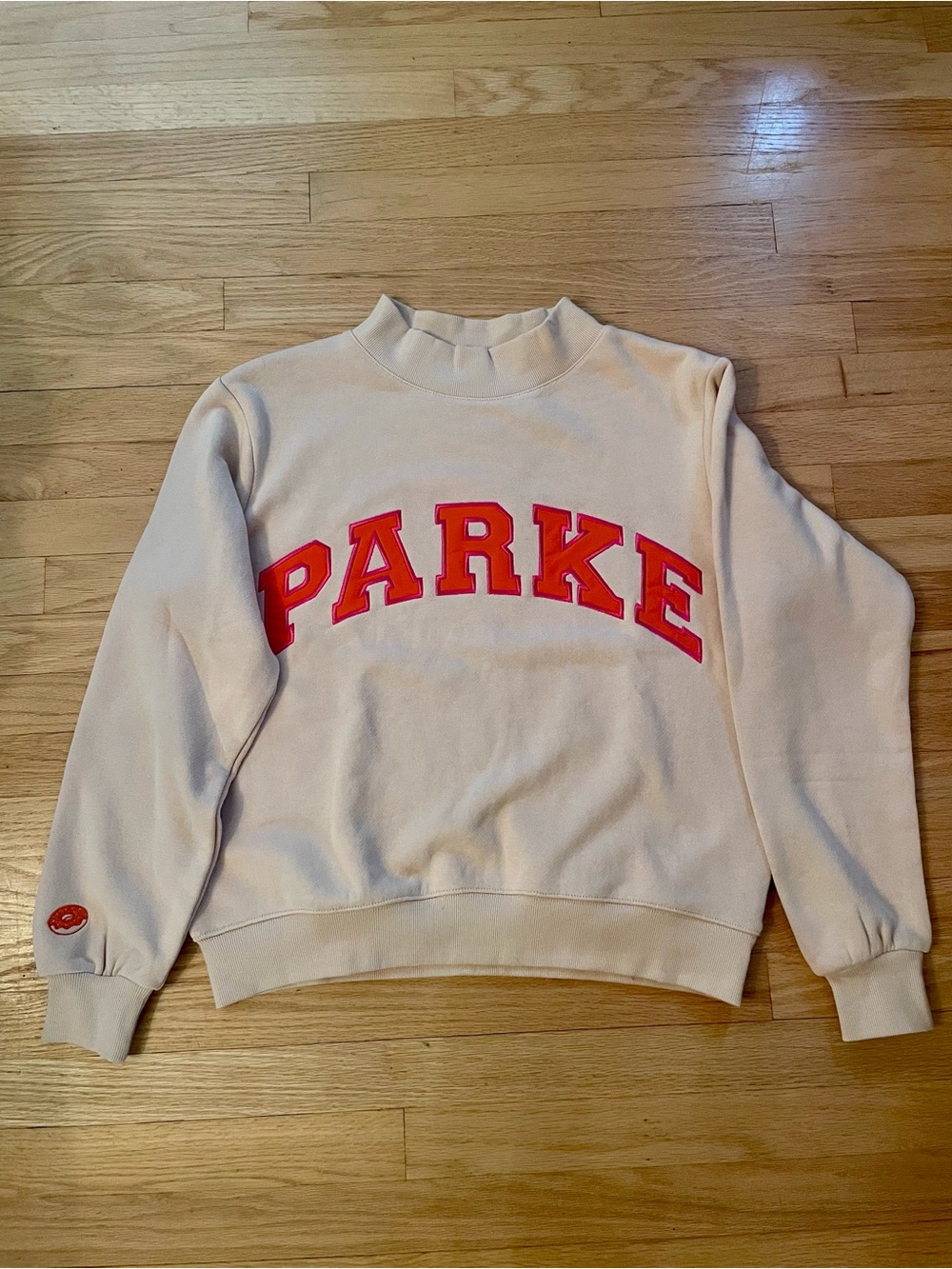 PARKE x Dunkin’ Varsity Mockneck Sweatshirt S/M + Tumbler RARE - Picture 2 of 8